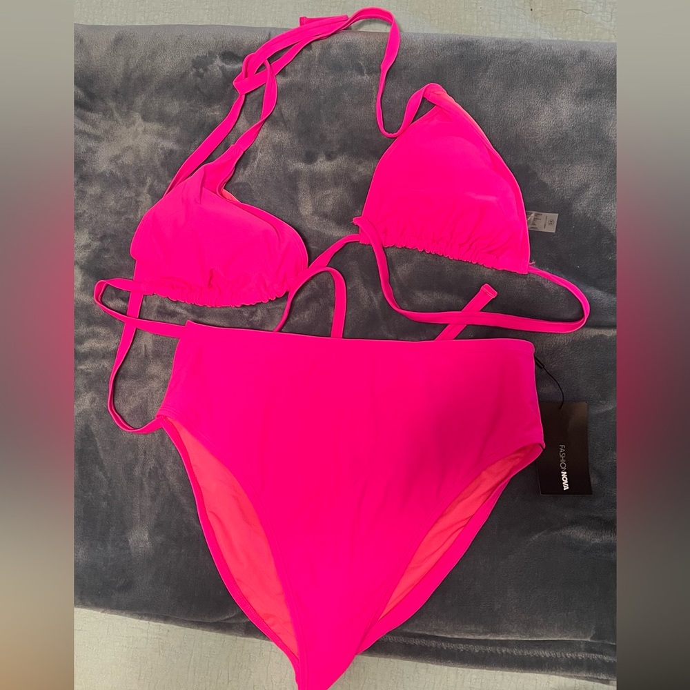 NWT Hot Pink High Waisted Bikini!